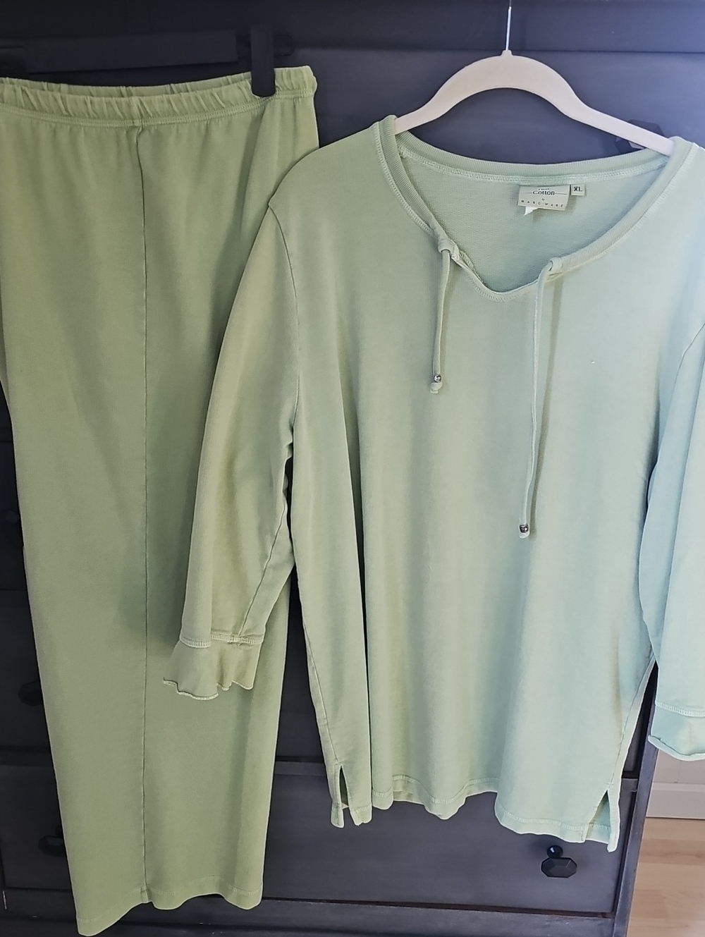 Hot Cotton Light Green Women's Knit Pantsuit Set